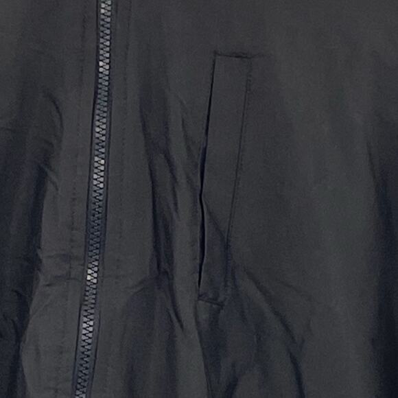 Cold Storage Black Fleece Lined Zip Up Hooded Windbreaker Coat Size 14/16 - Picture 8 of 13